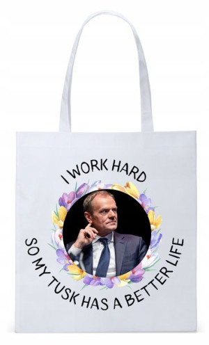 Donald Tusk Platforma Torba Eco Biała Shopper