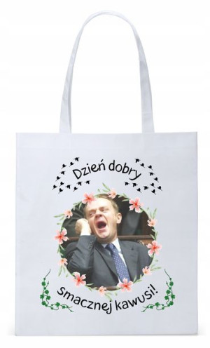 Donald Tusk Platforma Torba Eco Biała Shopper