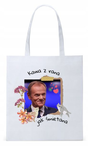 Donald Tusk Platforma Torba Eco Biała Shopper
