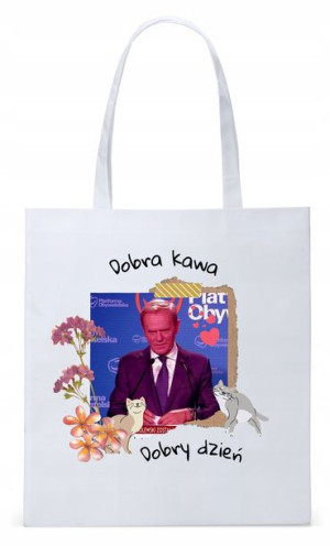 Donald Tusk Platforma Torba Eco Biała Shopper