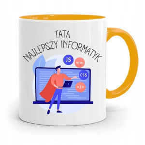 Kubek Żółty Dzień Ojca Najlepszy Informatyk