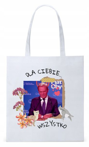 Donald Tusk Platforma Torba Eco Biała Shopper