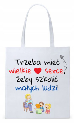 Dzień Nauczyciela Prezent Torba Eco Biała Shopper