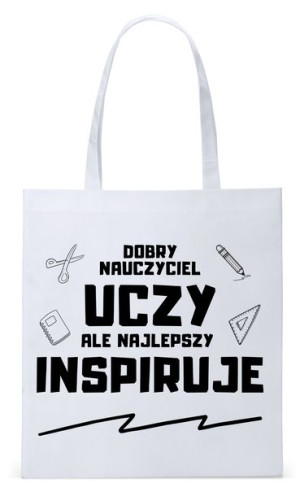 Dzień Nauczyciela Prezent Torba Eco Biała Shopper