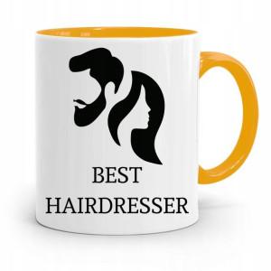 Kubek Żółty Fryzjera Fryzjerki Best Hairdresser