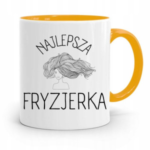 Kubek Żółty Fryzjera Fryzjerki Najlepsza Fryzjerka