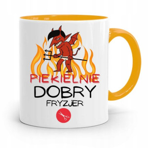 Kubek Żółty Fryzjerki Piekielnie Dobry Fryzjer