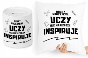 Dzień Nauczyciela Zestaw Poduszka + Skarbonka