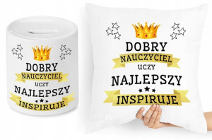 Dzień Nauczyciela Zestaw Poduszka + Skarbonka