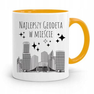Kubek Żółty Geodety Najlepszy Geodeta W Mieście