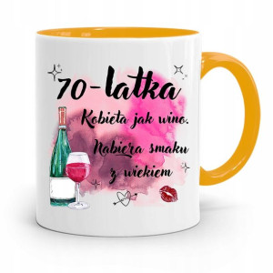 Kubek Żółty Idealny Prezent Na Urodziny 70 70te