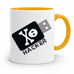 Kubek Żółty Informatyka Programisty Hacker Prezent