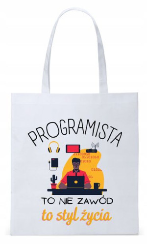 Informatyka Programisty Torba Eco Biała Shopper