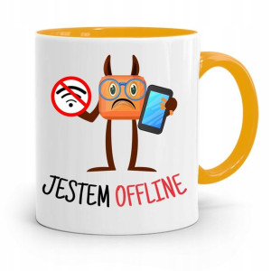 Kubek Żółty Informatyka Programisty Jestem Offline