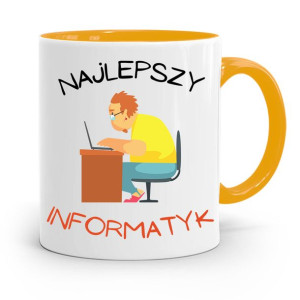 Kubek Żółty Informatyka Programisty Najlepszy Inf