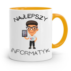 Kubek Żółty Informatyka Programisty Najlepszy Inf