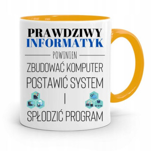 Kubek Żółty Informatyka Programisty Najlepszy Inf