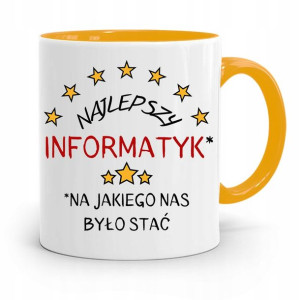 Kubek Żółty Informatyka Programisty Najlepszy Inf