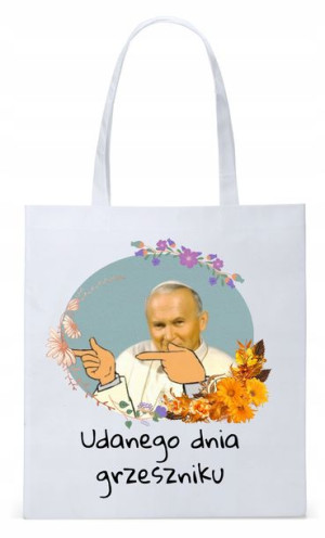 Jan Paweł Ii Papież Papaj Torba Eco Biała Shopper