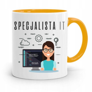 Kubek Żółty Informatyka Programisty Specjalista It