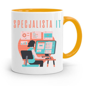 Kubek Żółty Informatyka Programisty Specjalista It