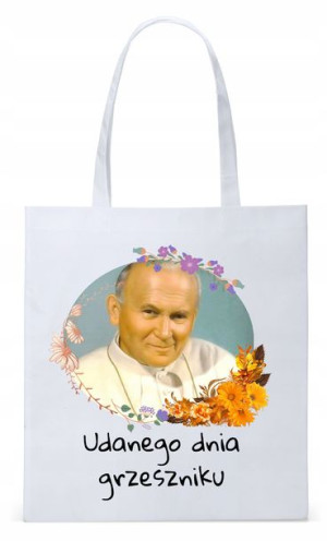 Jan Paweł Ii Papież Papaj Torba Eco Biała Shopper