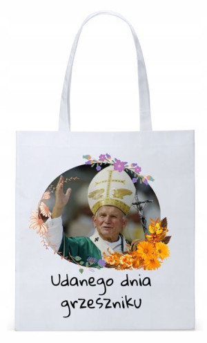Jan Paweł Ii Papież Papaj Torba Eco Biała Shopper