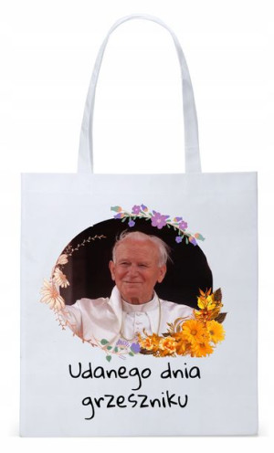 Jan Paweł Ii Papież Papaj Torba Eco Biała Shopper