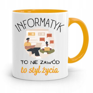 Kubek Żółty Informatyka Programisty To Styl Życia