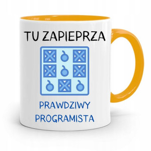 Kubek Żółty Informatyka Programisty Tu Zapieprza