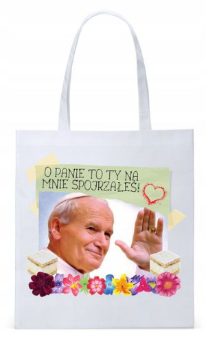 Jan Paweł Ii Papież Papaj Torba Eco Biała Shopper