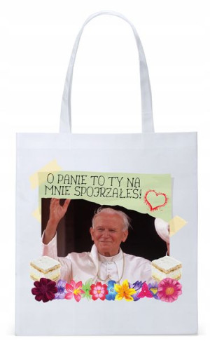 Jan Paweł Ii Papież Papaj Torba Eco Biała Shopper