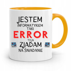 Kubek Żółty Informatyka Programisty Zjadam Error
