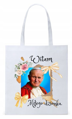 Jan Paweł Ii Papież Papaj Torba Eco Biała Shopper