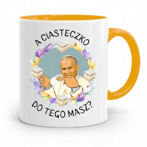 Kubek Żółty Jan Paweł Ii Papież A Ciasteczko Masz?