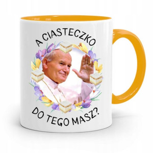 Kubek Żółty Jan Paweł Ii Papież A Ciasteczko Masz?