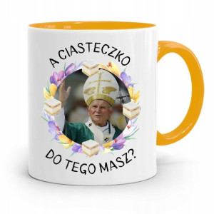 Kubek Żółty Jan Paweł Ii Papież A Ciasteczko Masz?