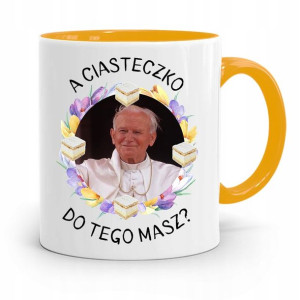 Kubek Żółty Jan Paweł Ii Papież A Ciasteczko Masz?