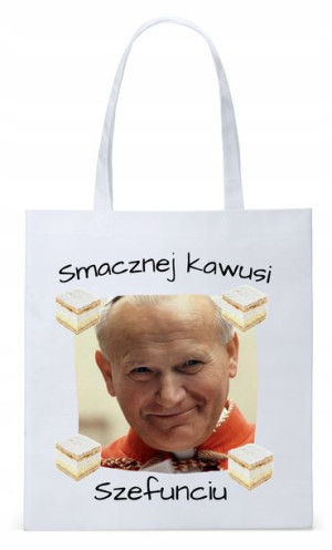 Jan Paweł Ii Papież Papaj Torba Eco Biała Shopper