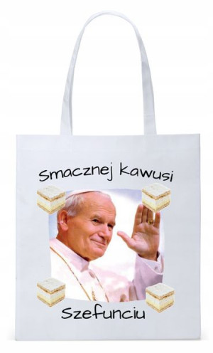 Jan Paweł Ii Papież Papaj Torba Eco Biała Shopper