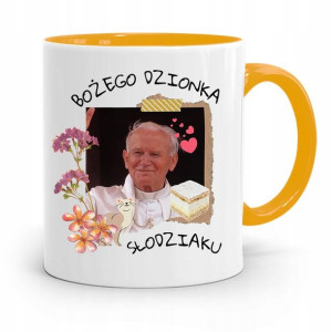 Kubek Żółty Jan Paweł Ii Papież Bożego Dzionka