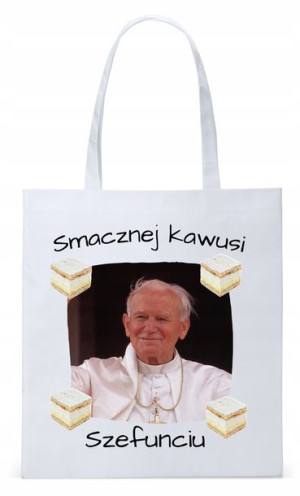 Jan Paweł Ii Papież Papaj Torba Eco Biała Shopper