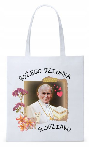 Jan Paweł Ii Papież Papaj Torba Eco Biała Shopper