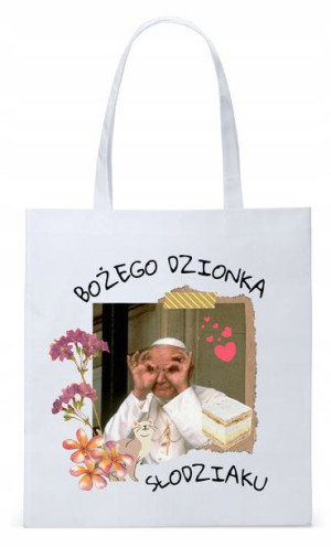 Jan Paweł Ii Papież Papaj Torba Eco Biała Shopper