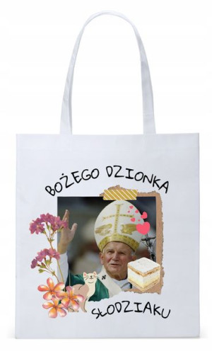 Jan Paweł Ii Papież Papaj Torba Eco Biała Shopper