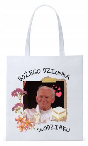Jan Paweł Ii Papież Papaj Torba Eco Biała Shopper
