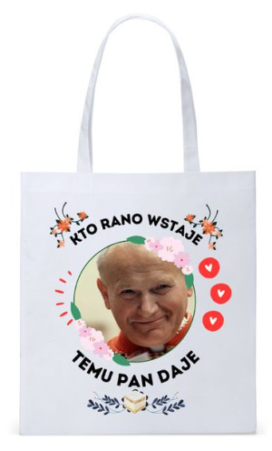 Jan Paweł Ii Papież Papaj Torba Eco Biała Shopper