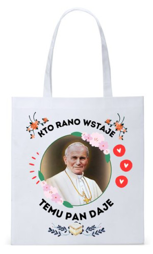 Jan Paweł Ii Papież Papaj Torba Eco Biała Shopper