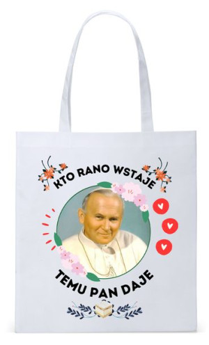 Jan Paweł Ii Papież Papaj Torba Eco Biała Shopper