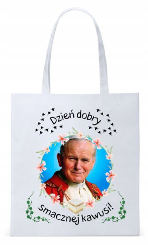 Jan Paweł Ii Papież Papaj Torba Eco Biała Shopper